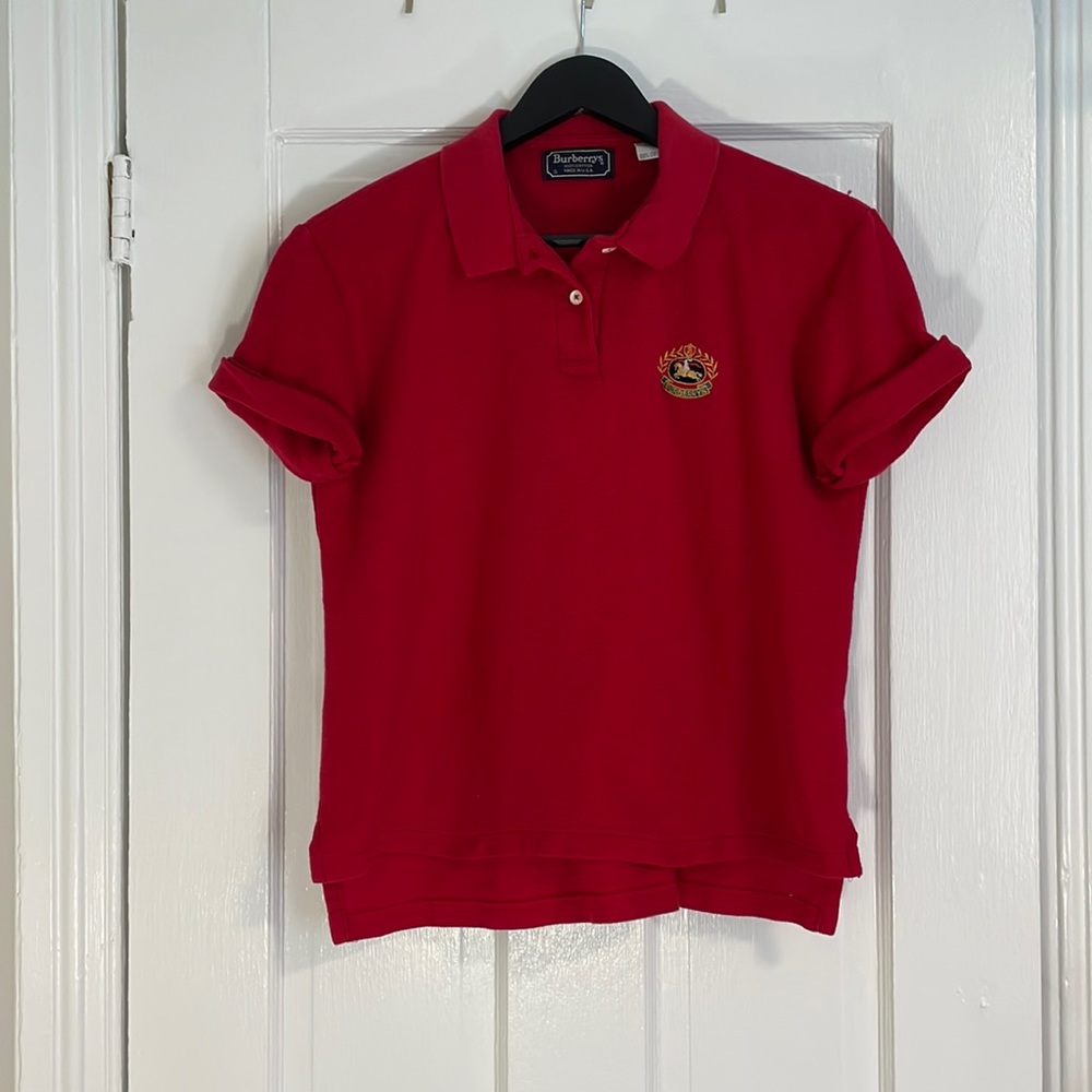 Vintage Red Burberry Polo - Small